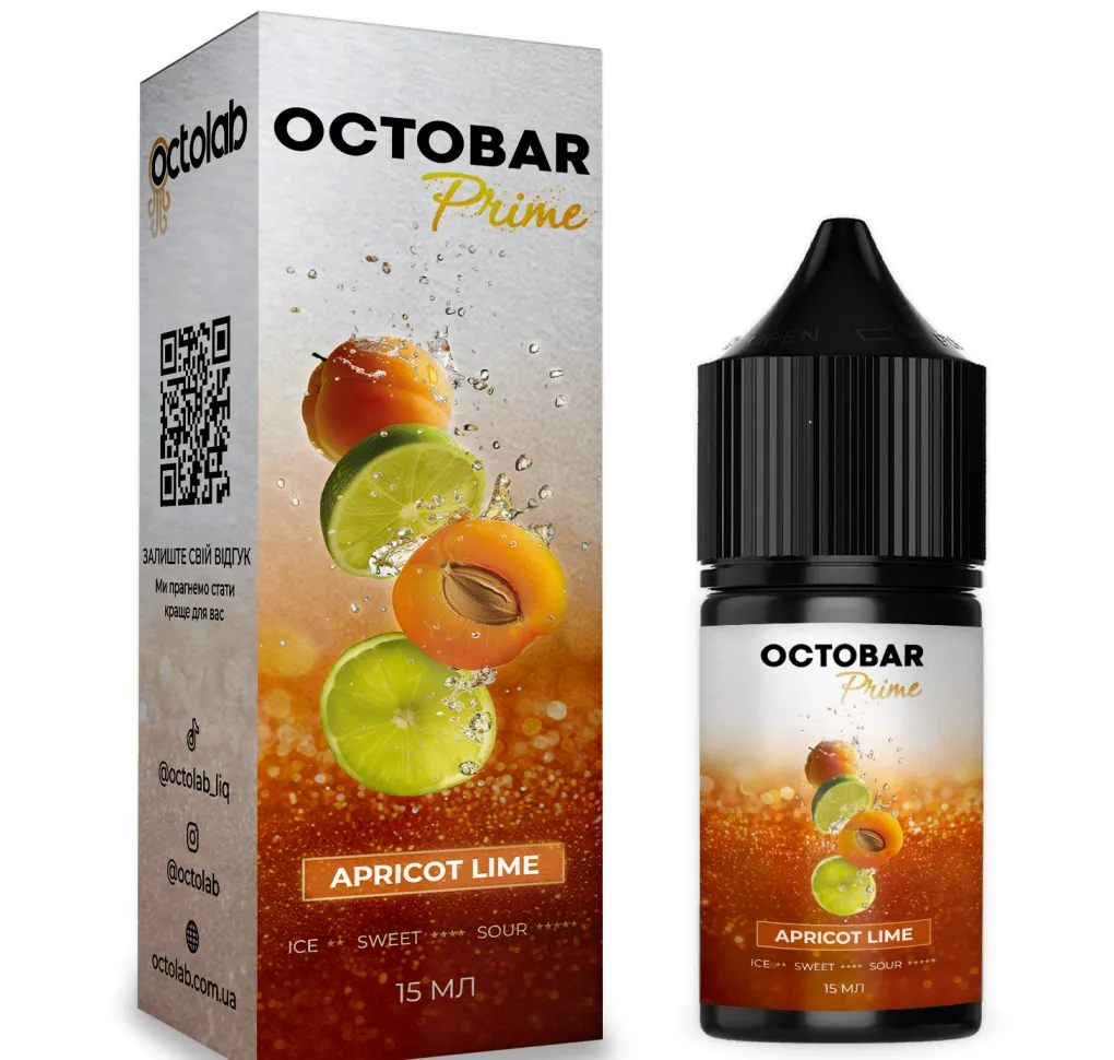 Ароматизатор Octobar Prime Apricot Lime 15 мл Ароматизатор Octobar Prime Apricot Lime 15 мл