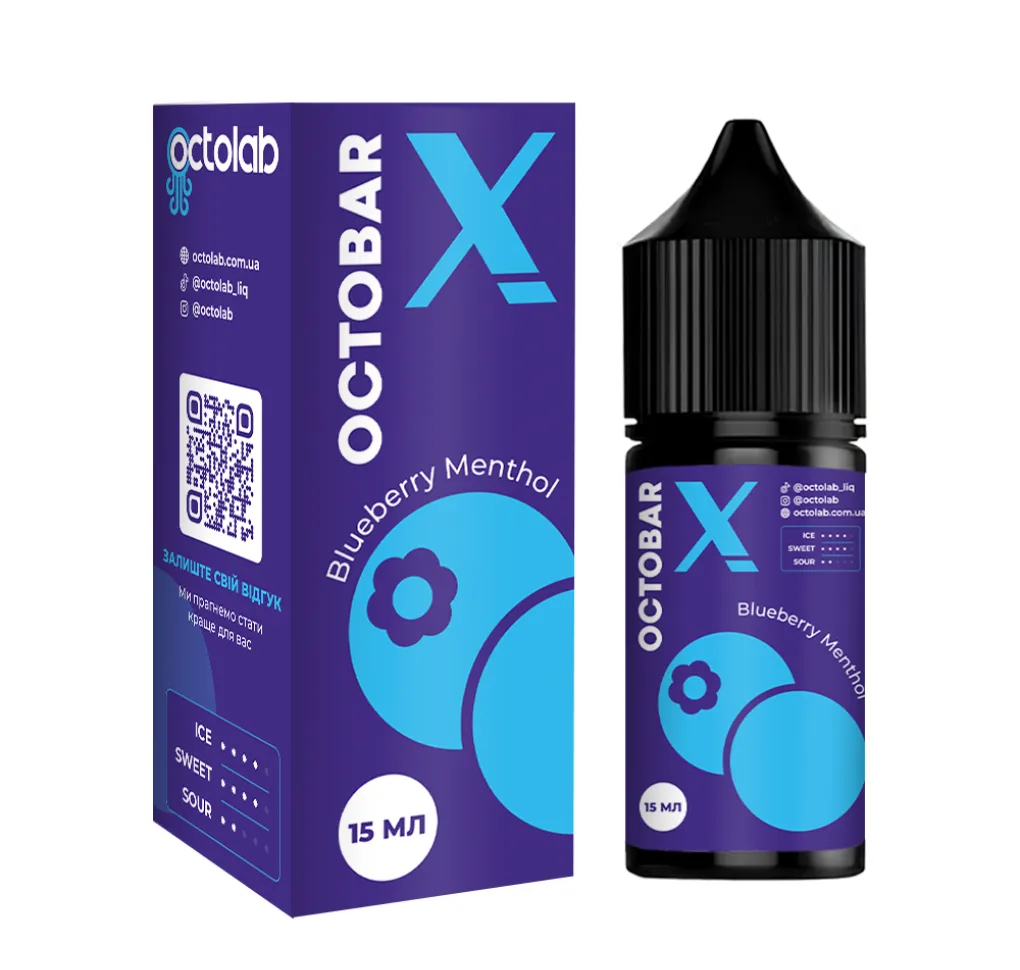 Ароматизатор Octobar X Blueberry Menthol 15 мл Ароматизатор Octobar X Blueberry Menthol 15 мл