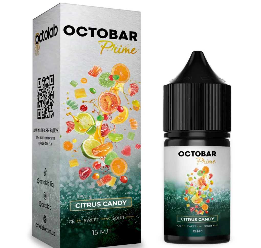 Ароматизатор Octobar Prime Citrus Candy 15 мл Ароматизатор Octobar Prime Citrus Candy 15 мл