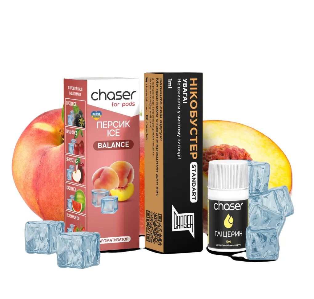 Набір Chaser For Pods ICE Персик 10 мл 50 мг Набір Chaser For Pods ICE Персик 10 мл 50 мг