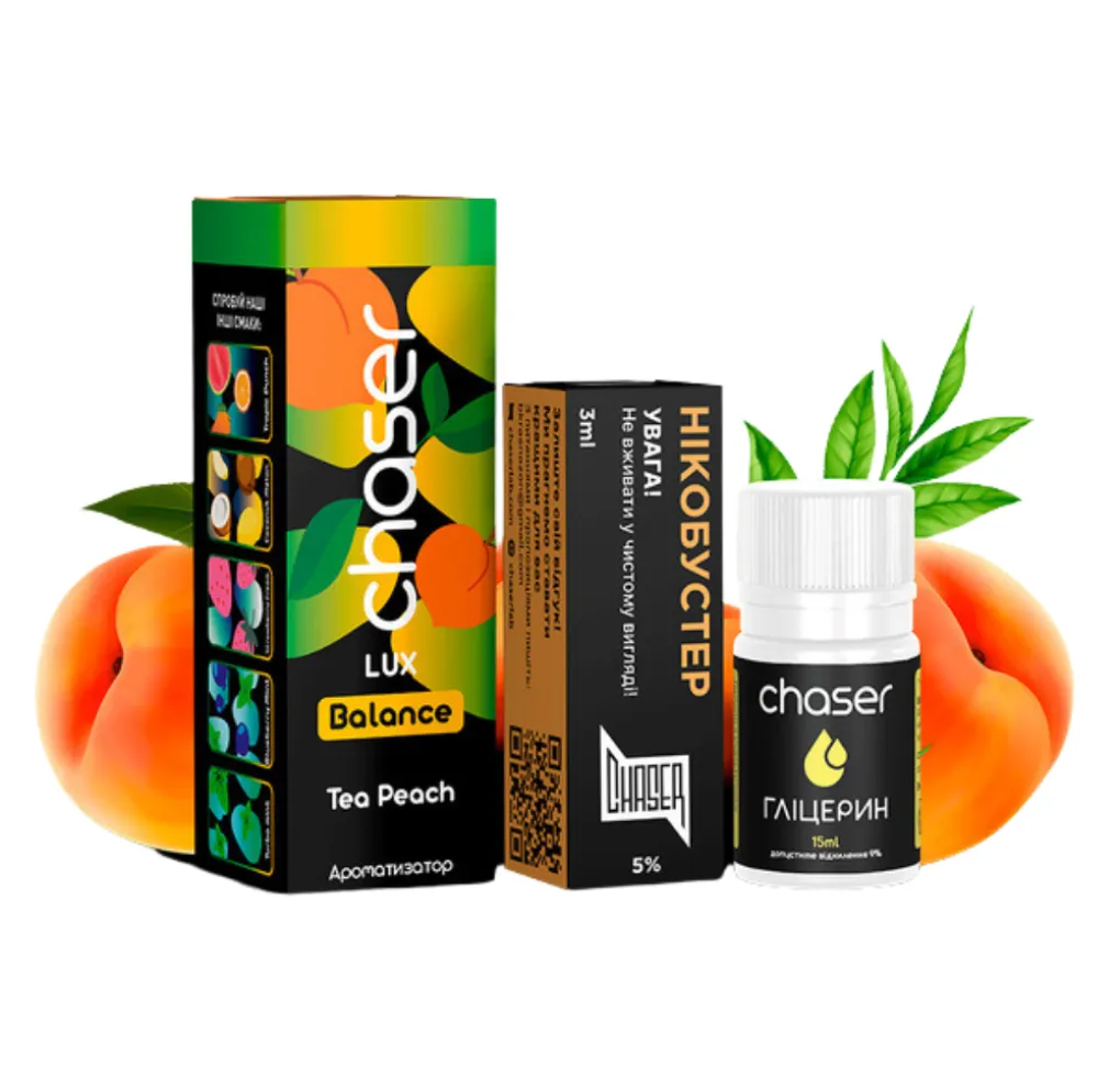 Набір Chaser Lux 30 мл 65 мг PEACH TEA Набір Chaser Lux 30 мл 65 мг PEACH TEA