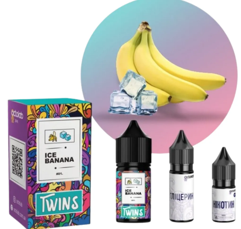 Набір Octobar TWINS 30 мл 50 мг Banana Ice Набір Octobar TWINS 30 мл 50 мг Banana Ice