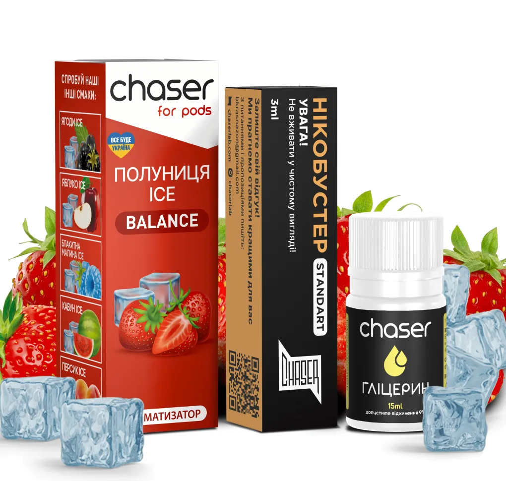 Набір Chaser For Pods ICE 30 мл 50 мг ПОЛУНИЦЯ