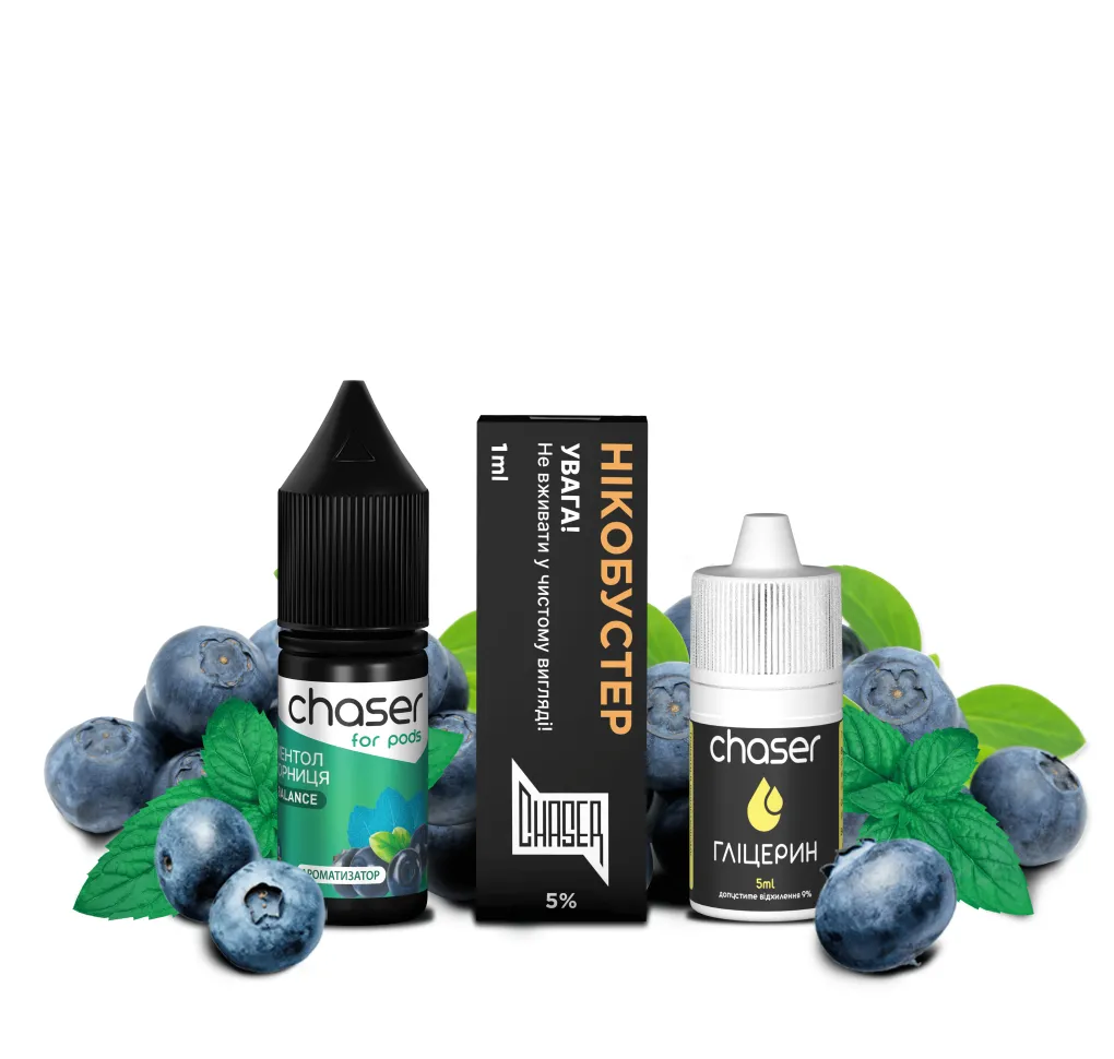 Набір Chaser For Pods ЧОРНИЦЯ З МЕНТОЛОМ 10 мл 50 мг