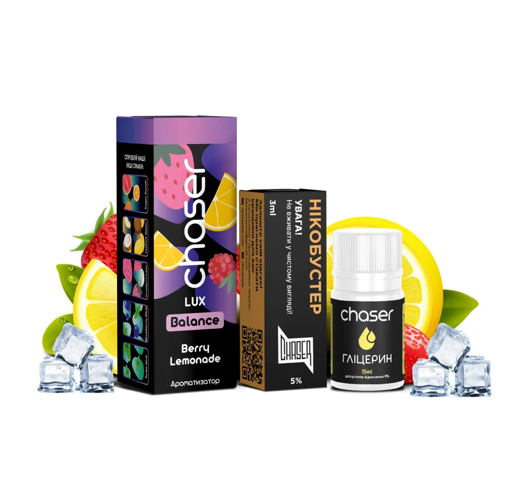 Набір Chaser Lux 30 мл 65 мг ICE BERRY LEMONADE Набір Chaser Lux 30 мл 65 мг ICE BERRY LEMONADE