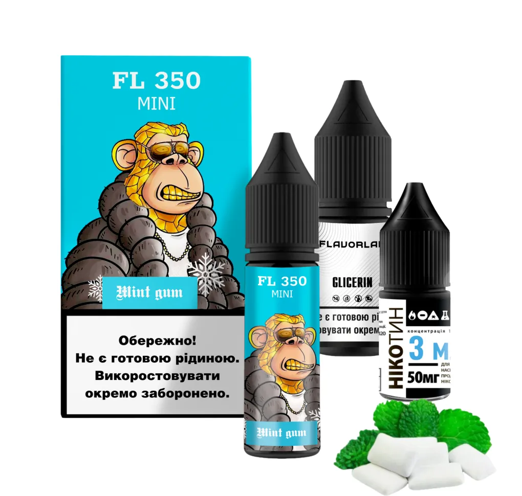 Набір Flavorlab FL 350 Mini 15 мл 50 мг М'ятна Гумка Набір Flavorlab FL 350 Mini 15 мл 50 мг М'ятна Гумка