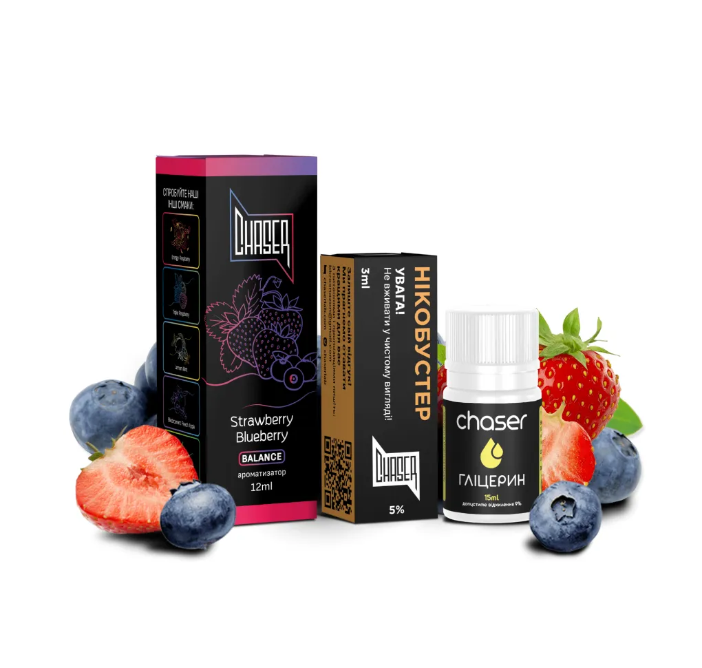 Набір Chaser Black 30 мл 65 мг Strawberry Blueberry