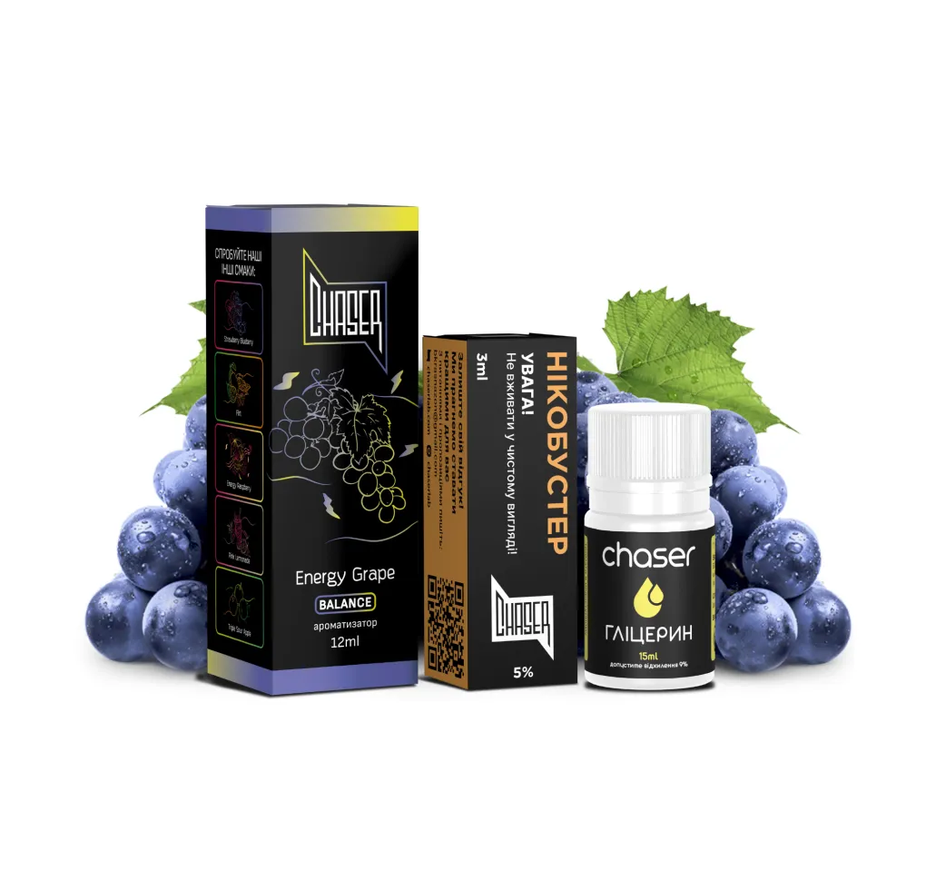 Набір Chaser Black 30 мл 65 мг ENERGY GRAPE Набір Chaser Black 30 мл 65 мг ENERGY GRAPE