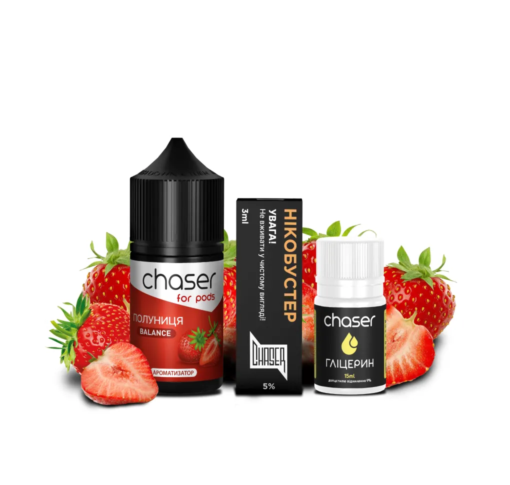 Набір Chaser For Pods 30 мл 65 мг ПОЛУНИЦЯ