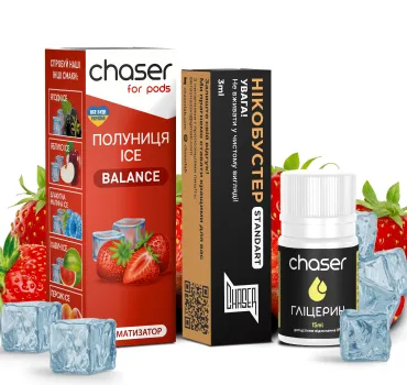 Набір Chaser For Pods ICE 30 мл 65 мг ПОЛУНИЦЯ