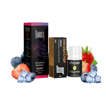 Набір Chaser Black 30 мл 65 мг ICE STRAWBERRY BLUEBERRY